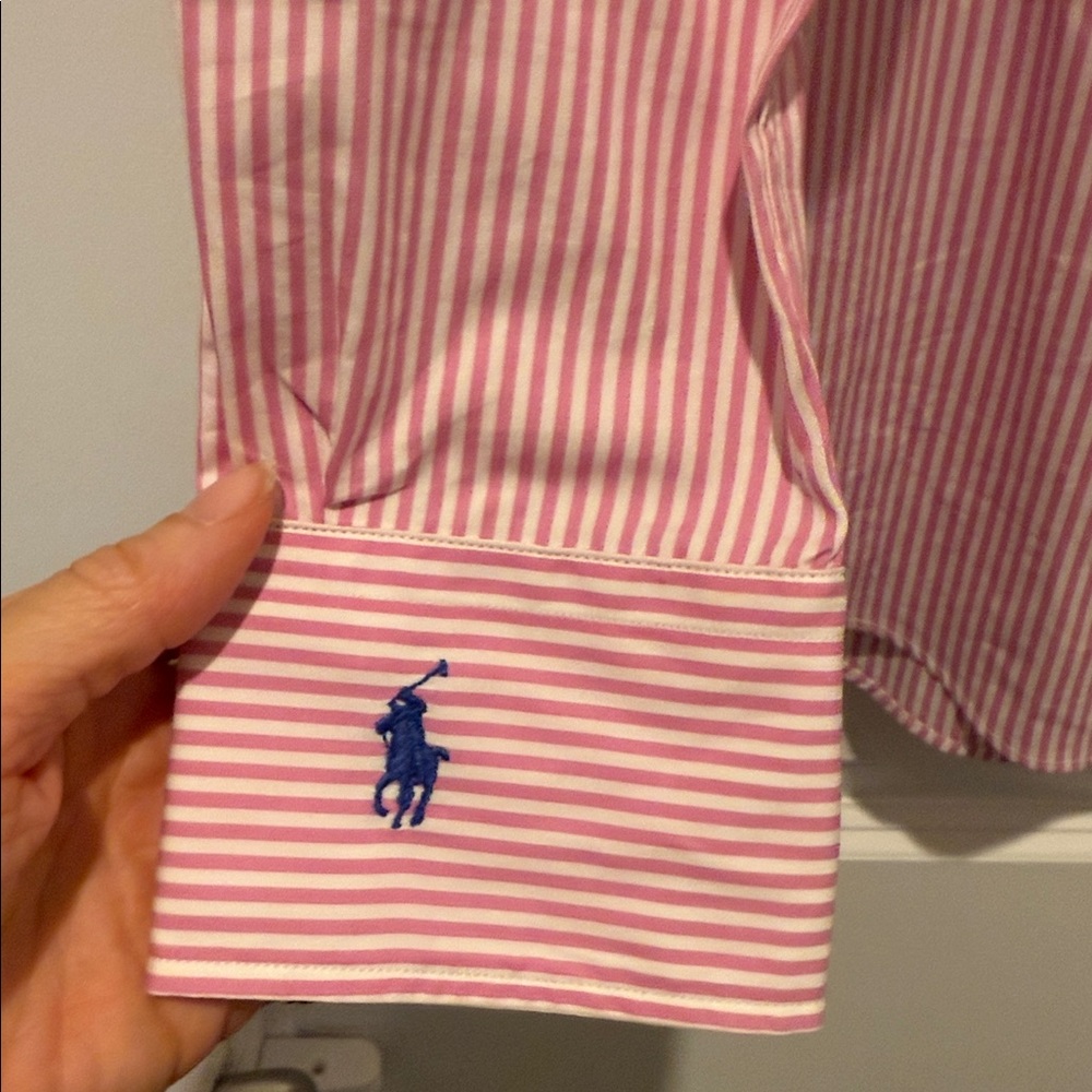 Ralph Lauren Pink Striped Dress Shirt - Picture 3 of 5